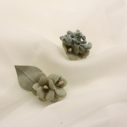 emerald green small flowers dyed to 'Japanese Ai ' 6枚目の画像