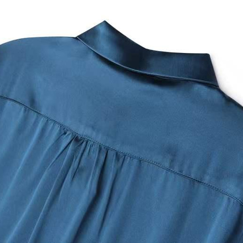 ジョーゼットシルク】Vネックのつやめく長袖ブラウス【秋春夏 ジョーゼットシルク】Vネックのつやめく長袖ブラウス【秋春夏
