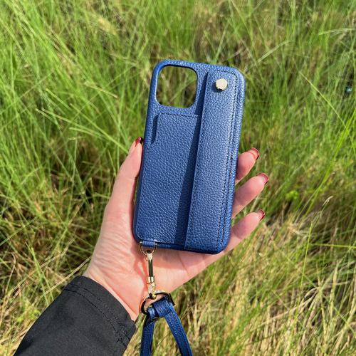 本革★ショルダー付き カード収納 名入れレザーケース 名入れ可 本革 スマホショルダー 革 カード収納 ハンド付き 名
