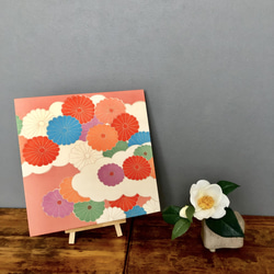 着物のファブリックパネル　桃色と菊花２（２枚セット） 正月飾り　　サスティナブル　SDGs 8枚目の画像