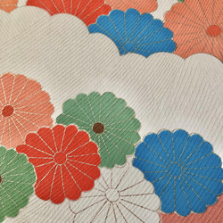 着物のファブリックパネル　桃色と菊花２（２枚セット） 正月飾り　　サスティナブル　SDGs 6枚目の画像