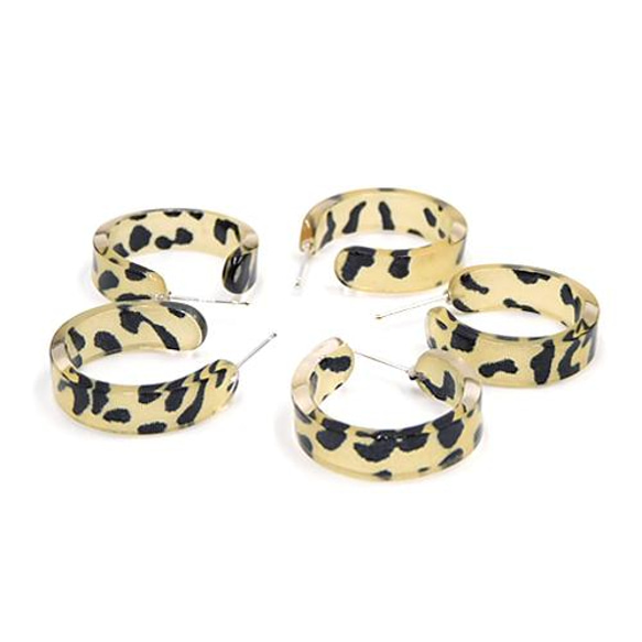 レオパード ピアスパーツ 約22mm【 Leopard hoop 】２個 4枚目の画像