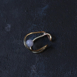 ブルーレースアゲートの真鍮のイヤーカフ azur 3枚目の画像