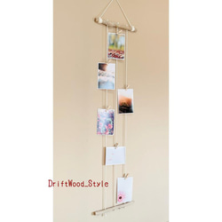 流木インテリア 自由に写真を飾れるフォトディスプレイ 流木を使ったウォールアート フォトフレーム ウォールデコ N4 2枚目の画像