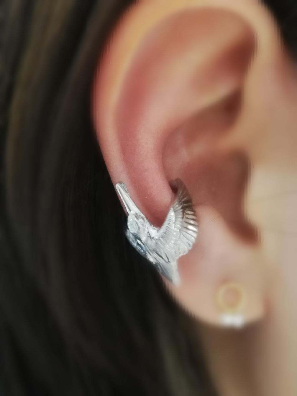 silver925　カワセミイヤーカフ