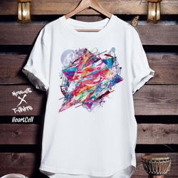 アートデザイン 極美品 プリーツプリーツ Tシャツ グラフィック 総柄 グラフィックアートTシャツ「HeartCell」 Tシャツ ｢MessagE