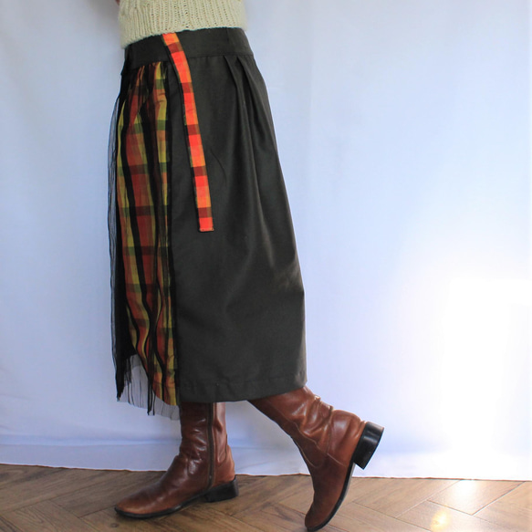 米沢八丈の巻きスカート 2枚目の画像