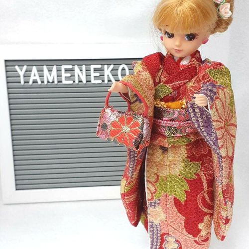 リカちゃんの着物と小物セット レッド系 その他人形 yameneko リカちゃんの着物と小物セット レッド系 その他人形 yameneko