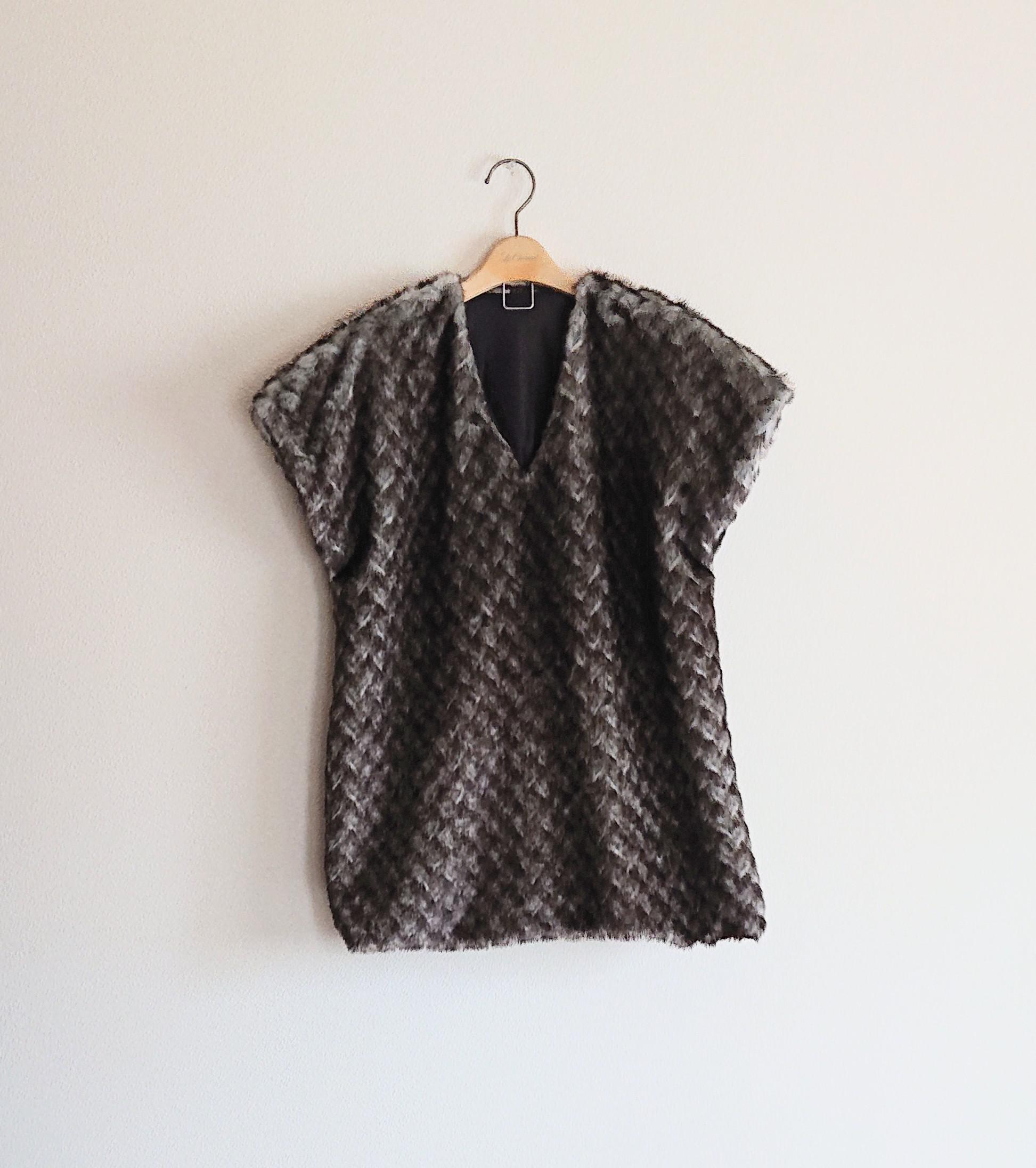 フェイクファーミンクジャガードベスト