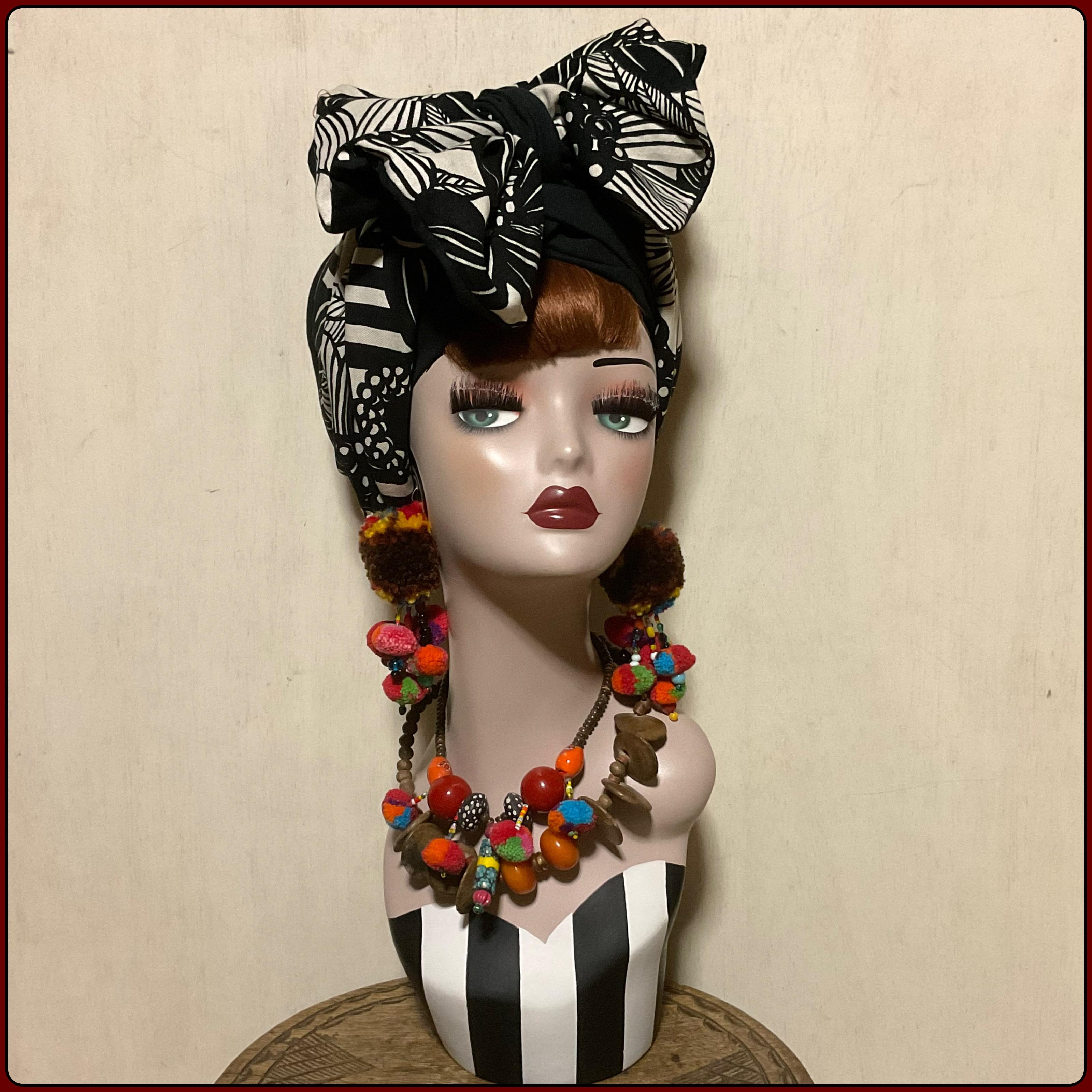 着せ替えヘアターバン　帯リボンセット　柄物シリーズ　ぽっこりヘアバンド　柄物リボン