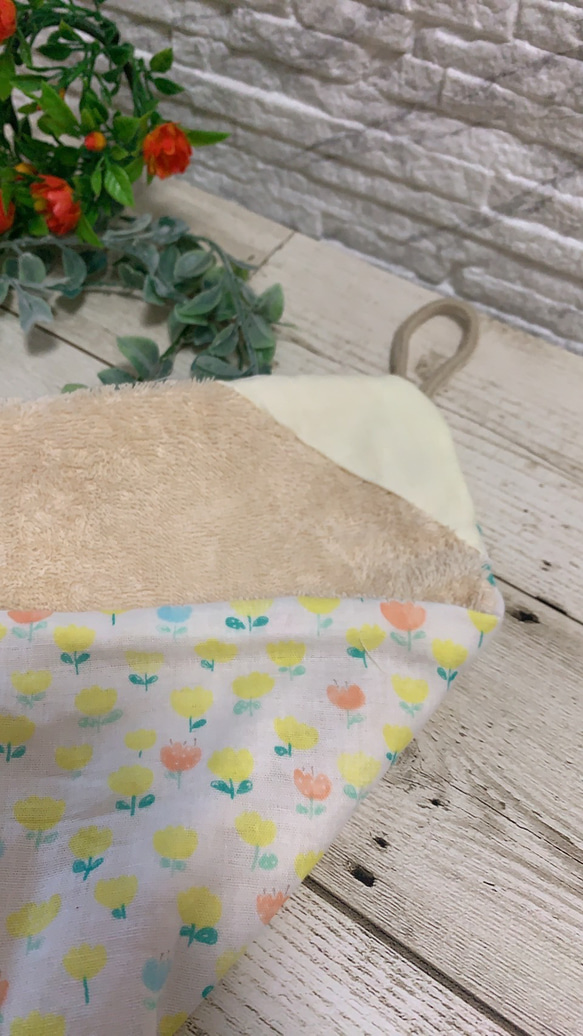 ループタオル☆枚数、色が選べる！お絵描きチューリップ3色展開！！パープル入荷 5枚目の画像