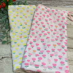 ループタオル☆枚数、色が選べる！お絵描きチューリップ3色展開！！パープル入荷 4枚目の画像