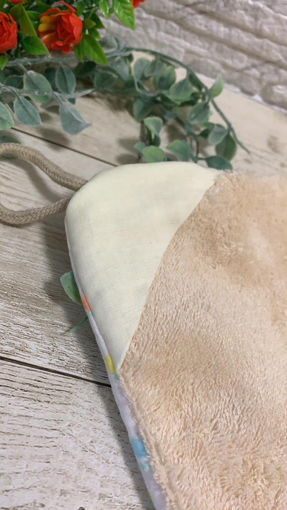 ループタオル☆枚数、色が選べる！お絵描きチューリップ3色展開！！パープル入荷 6枚目の画像