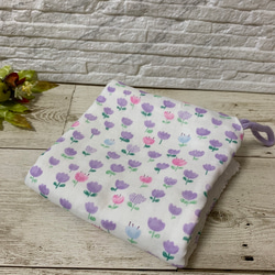 ループタオル☆枚数、色が選べる！お絵描きチューリップ3色展開！！パープル入荷 9枚目の画像