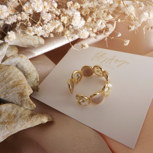 旧☆レジンリング 指輪 ベージュ オレンジ イエロー ゴールド サイズ