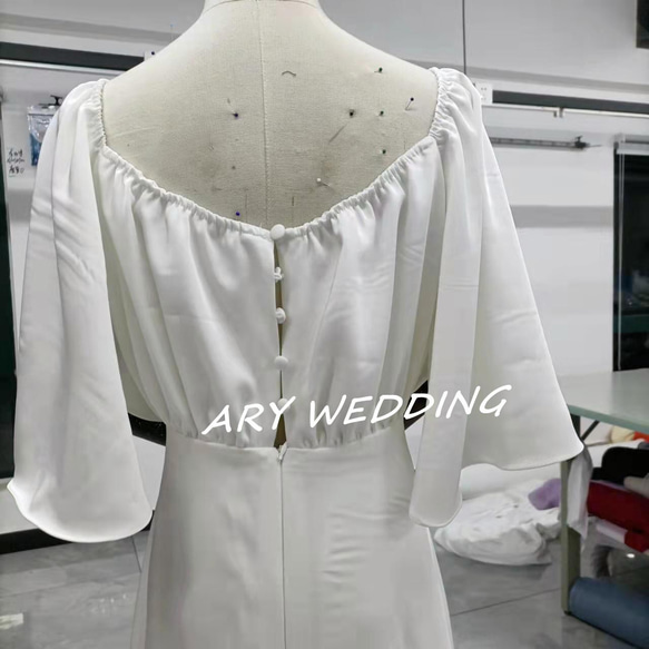 流行上升婚紗白色第二方婚禮預拍新娘禮服長裙 第4張的照片