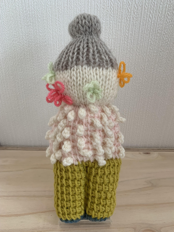 メルヘン界の住人　編み人形(ベージュ帽子) 2枚目の画像