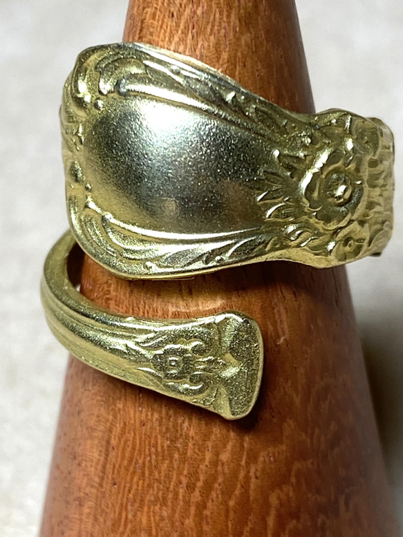 Spoon Ring☆真鍮☆彫金☆リング☆サイズ変更可能☆8~15号☆ラッピング無料 9枚目の画像