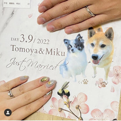 婚姻届　春/桜/サクラ　ペット　写真入り　完全オーダーメイド　愛犬　わんこ　ねこ　愛猫　写真入れ　文字入れ 4枚目の画像