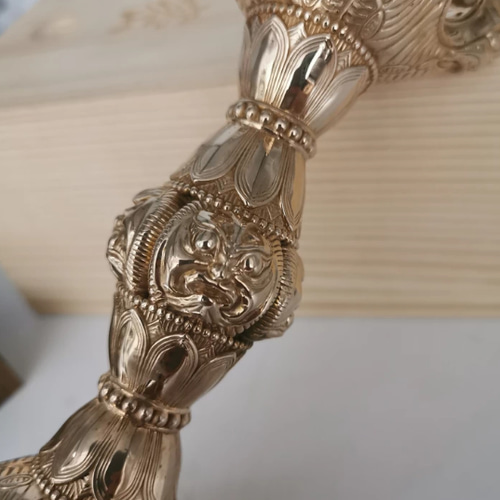 密教法具 真言宗金剛杵 鬼面五鈷杵(胎蔵界）寺院用仏具 真鍮製