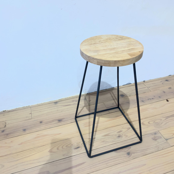 アイアン製円形スツール　サイドテーブル　シンプル　観葉植物　インテリア　店舗　カフェ　美容室 3枚目の画像