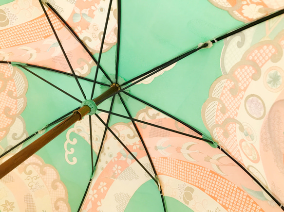 着物日傘　絹の着物をアップサイクル　日本の職人が手仕事で制作　#26 8枚目の画像