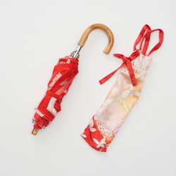 折り畳み着物日傘　絹の着物をアップサイクル　日本の職人が手仕事で制作　#27 2枚目の画像