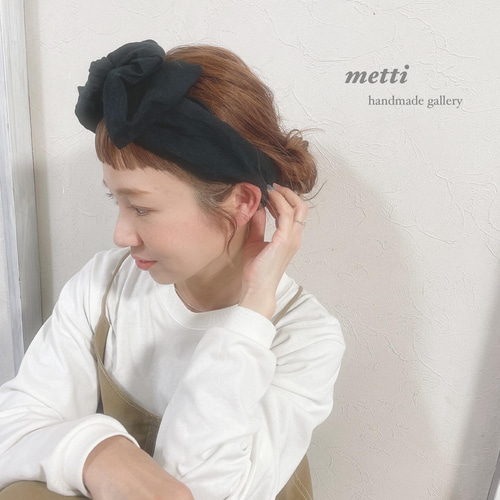ブラック】ワイヤーターバン ヘアバンド ヘアバンド・ターバン