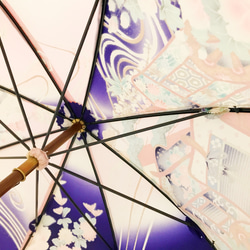 着物日傘　絹の着物をアップサイクル　日本の職人が手仕事で制作　#08 12枚目の画像