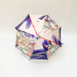 着物日傘　絹の着物をアップサイクル　日本の職人が手仕事で制作　#08 6枚目の画像