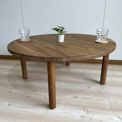 木のぬくもり感じる丸型テーブル・丸脚・ﾐﾃﾞｨｱﾑ 3枚目の画像