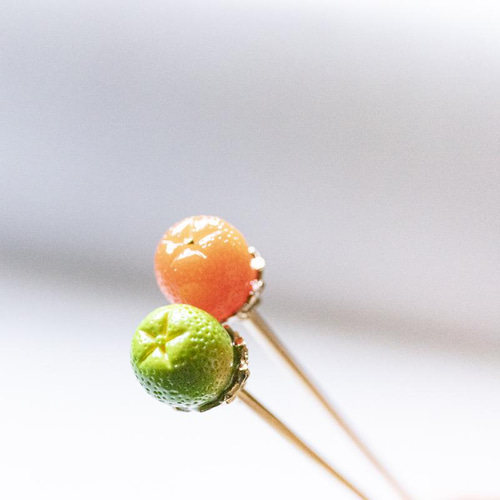 みかん かんざし オレンジOR青 蜜柑 かんざし JOS(注文製作発送