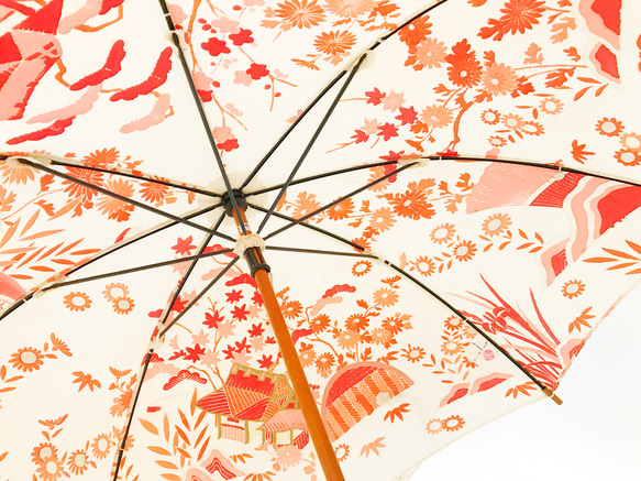 着物日傘　絹の着物をアップサイクル　日本の職人が手仕事で制作　#13 8枚目の画像