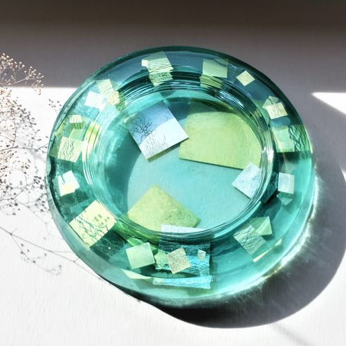 ガラス水盤 花器 積層銀澄散水盤 一輪挿し・花瓶・花器 スタジオ