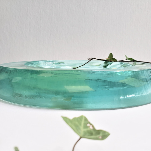 ガラス水盤 花器 積層銀澄散水盤 一輪挿し・花瓶・花器 スタジオ ガラス水盤 花器 積層銀澄散水盤 一輪挿し・花瓶・花器 スタジオ