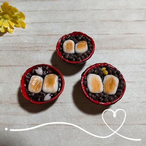 和菓子No．6 ぜんざい＆緑茶セット ミニチュアフード その他