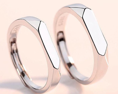 ペアリング カップル 2点セット フリーサイズ シルバー 925 CZ