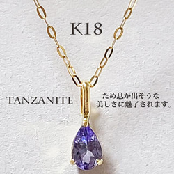 神秘的❤タンザナイト　k18　ネックレス　トップ ビズー公式】タンザナイト(ディープカラー) ×ダイヤモンド K18