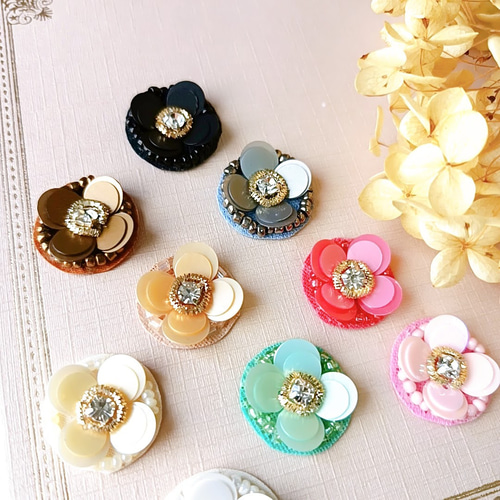 ビーズ刺繍カボション オーダーページ 2ヶ】カボション ビーズ刺繍 オリジナルパーツ アンティーク