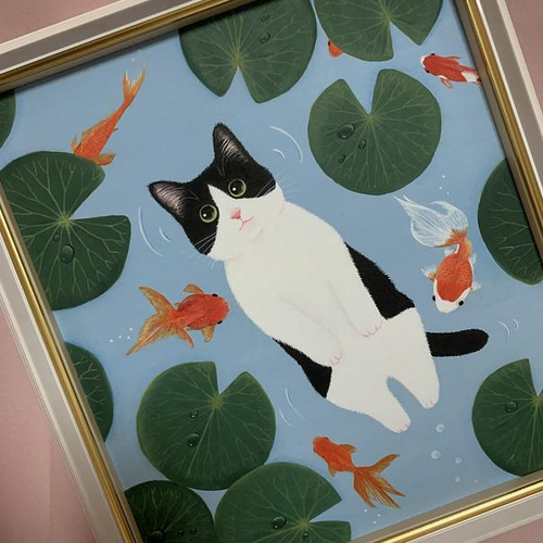 最新作】原画一点物 メロメロ 絵画 『ハナアカリ』 アート はち