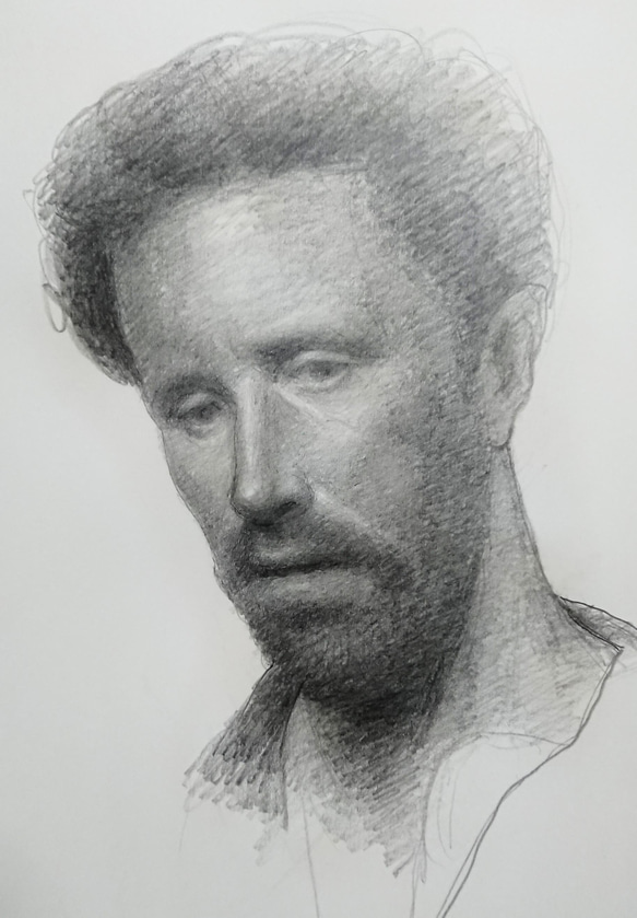 鉛筆画　オーダー画面 顔」 素材：鉛筆デッサン オーダー制作可 絵画 梅崎幸吉 通販 13140644