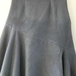 【受注製作】デザインが選べる♪ ハイウエスト 切り替えスカート 厚手ウール Black SS〜L 6枚目の画像