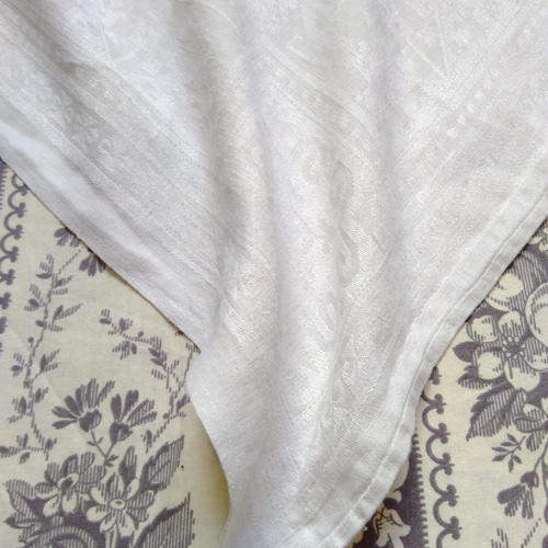 フランス アンティーク ヴィンテージ 大判テーブルクロス モノグラム