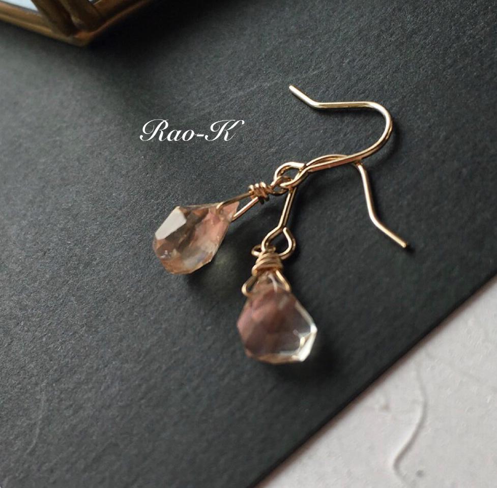 ✨rough stones✨オレゴンサンストーンのピアス/イヤリングsb