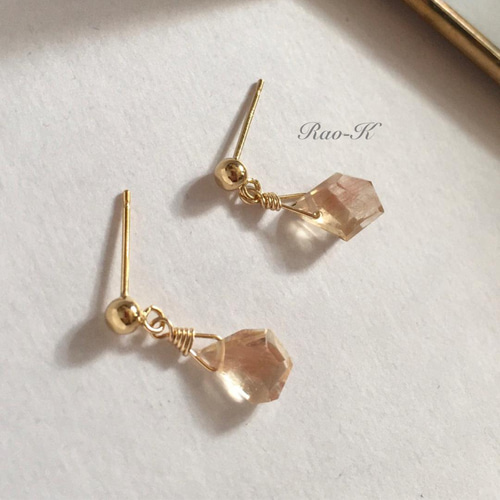 ✺再販　宝石質✨オレゴンサンストーン　ピアス　14kgf Kaya様 宝石質✨オレゴンサンストーン ピアス 14kgf 他2点 Kaya