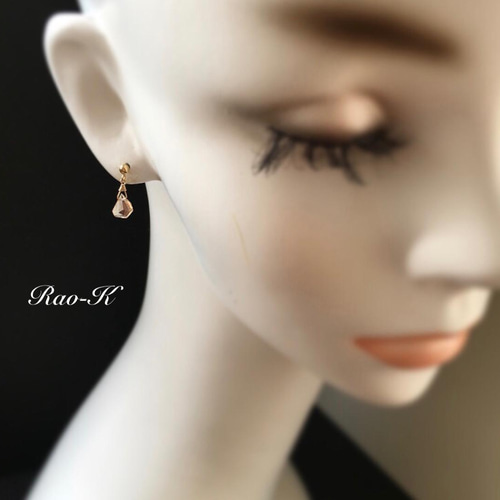 ✨rough stones✨オレゴンサンストーンのピアス/イヤリングsa