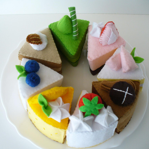 8種類のケーキ＊ケーキ屋さん フェルトままごと 受注製作 おもちゃ