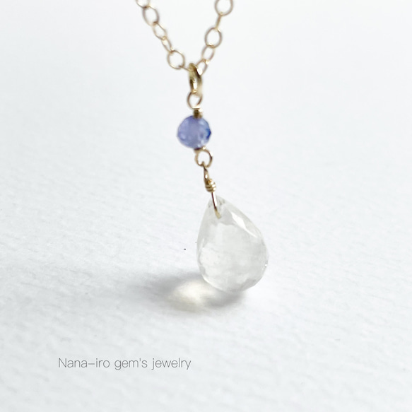 14kgf rainbow moonstone × tanzanite necklace 7枚目の画像