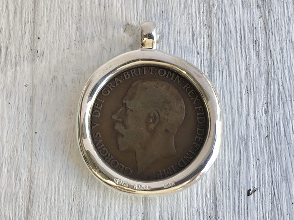 イギリス1ペニー銅貨/1920/一点物ペンダントトップのみ/silver925/No.00195934 3枚目の画像
