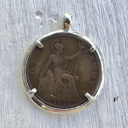 イギリス1ペニー銅貨/1920/一点物ペンダントトップのみ/silver925/No.00195934 2枚目の画像